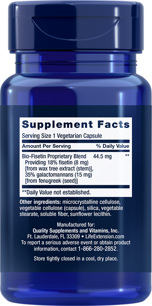 Life Extension Bio-Fisetin | Cellular Health, Cognition & Longevity | 150 Capsules (5x30)
