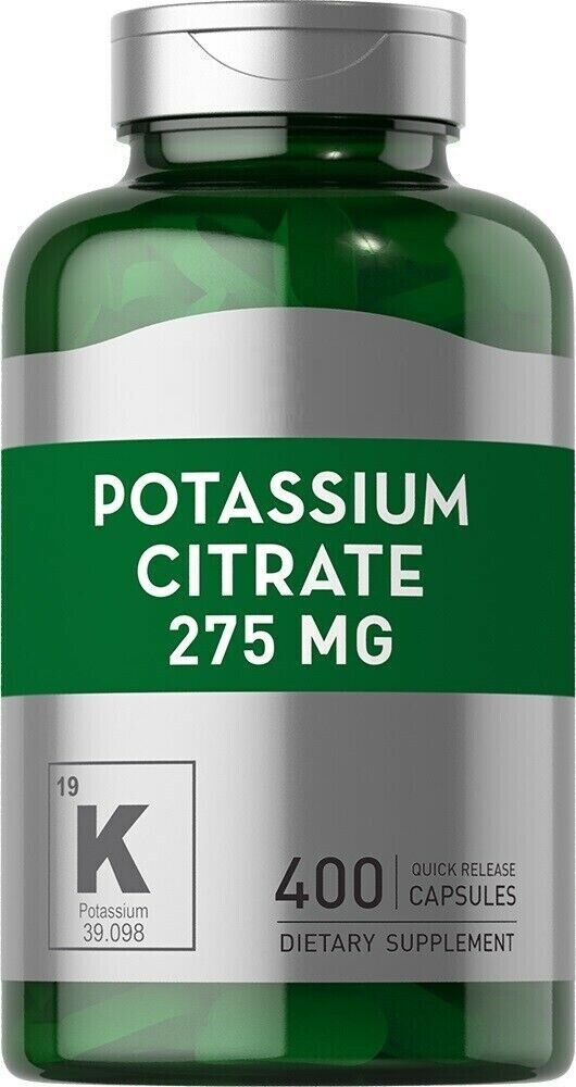 Potassium Citrate 275mg 400 Caps No Gluten NON GMO