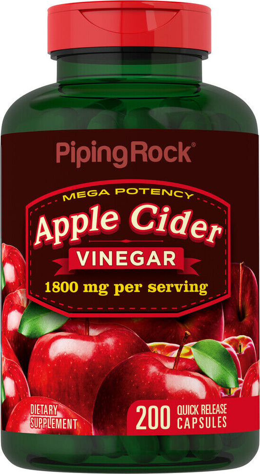 Mega Potency Apple Cider Vinegar, 1800mg (per serving), 200 Quick Release Caps