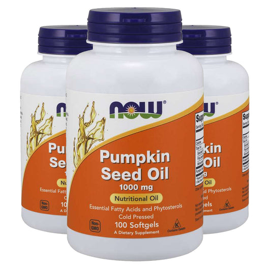 Pumpkin Seed Oil 1000mg Phytosterols 3X100gels Now Foods 2000mg per 2 Caps