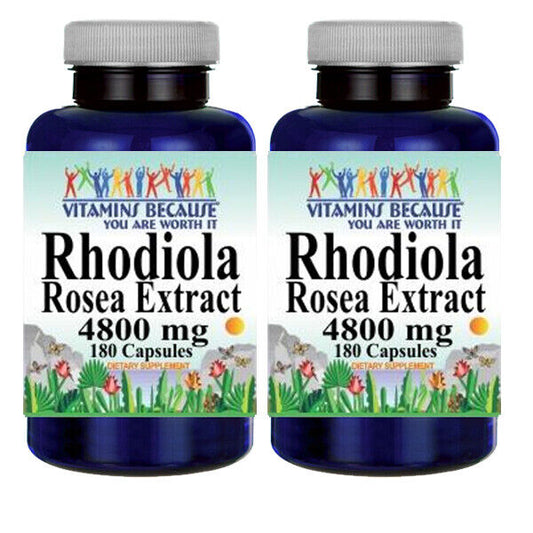 Rhodiola Rosea Root Extract High Potency 4800mg 2X180 Caps