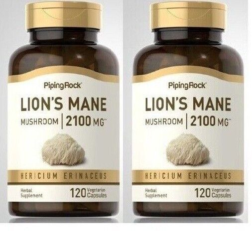 Lion's Mane Mushroom 2100mg per Capsule 2X120 Caps (Hericium erinaceus) non GMO