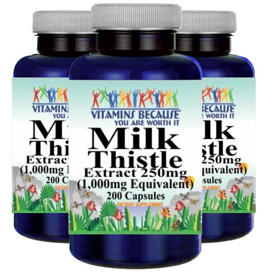 Milk Thistle/Silymarin Herb 1000mg 3X200 capsules