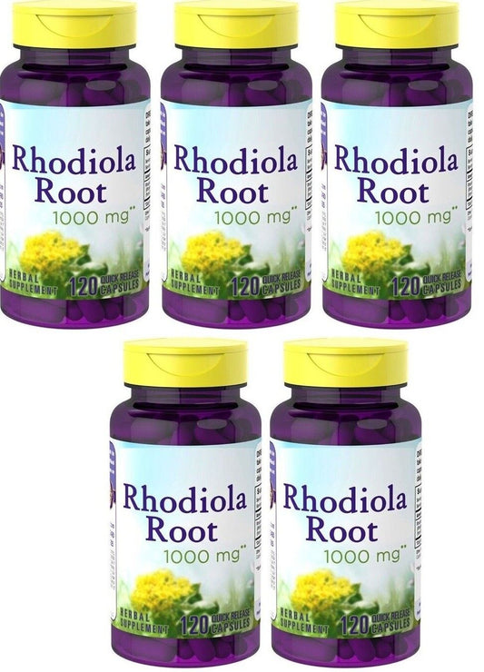 Rhodiola Rosea 1000mg Root 5X120 Caps Adaptogen Herb