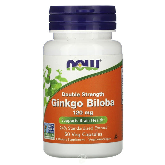 Ginkgo Biloba 120mg 50caps Now Foods Eleuthero 250mg Kosher/Vegan Non GMO