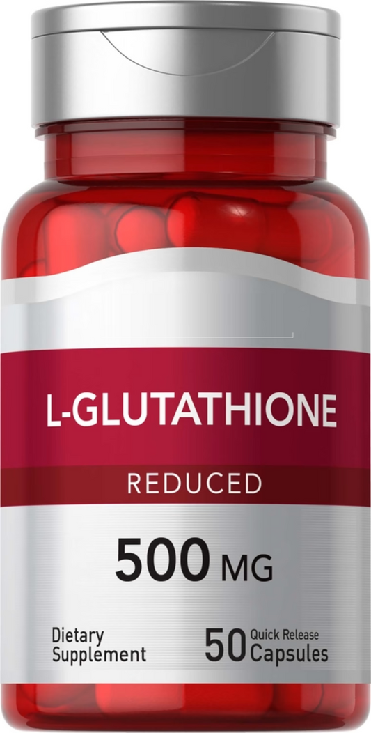 L-Glutathione 500mg 50 Caps Reduced No Gluten/Non GMO