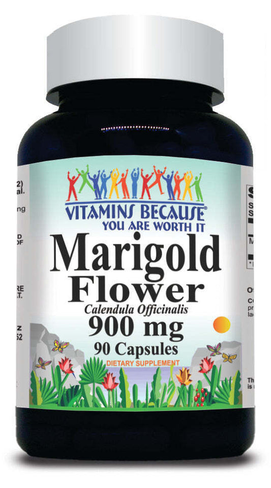 Calendula Flower 900mg 90 Caps (Marigold Flower)
