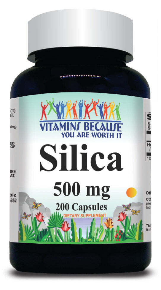 Silica 500mg 200 Caps from Horsetail Extract Equisetum Arvensa