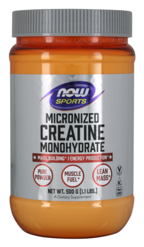 NOW Sports Micronized Creatine Monohydrate Pure Powder 500grams Kosher/Vegan/NonGMO
