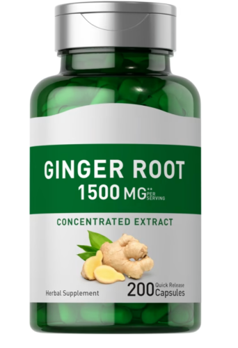 Ginger Root 1500mg 200 Caps Non-GMO/Gluten Free/No Preservatives